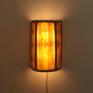 Lantern Sconce in Sunshine Plaid