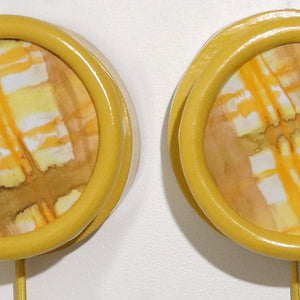 Pair of Round Sconces in Sunshine Plaid