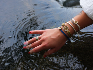 Straw Into Gold Woven Bracelet - Water