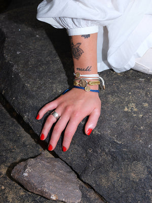 Straw Into Gold Woven Bracelet - Water