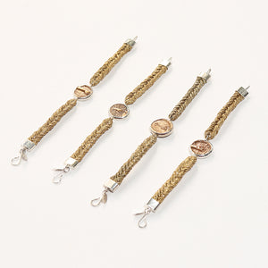 Straw Into Gold Woven Bracelet - Fire
