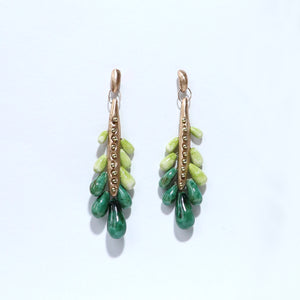 Euphorbia Earrings - Greens
