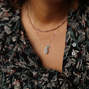 Water Elementos Charm and Gemstone Necklace