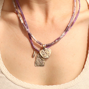 Amethyst Pressed Flower Necklace