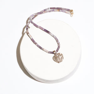 Amethyst Pressed Flower Necklace