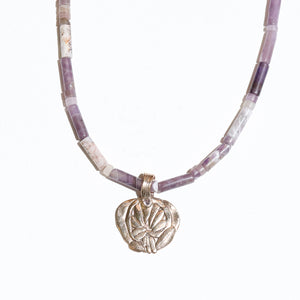 Amethyst Pressed Flower Necklace