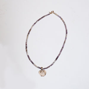 Amethyst Pressed Flower Necklace