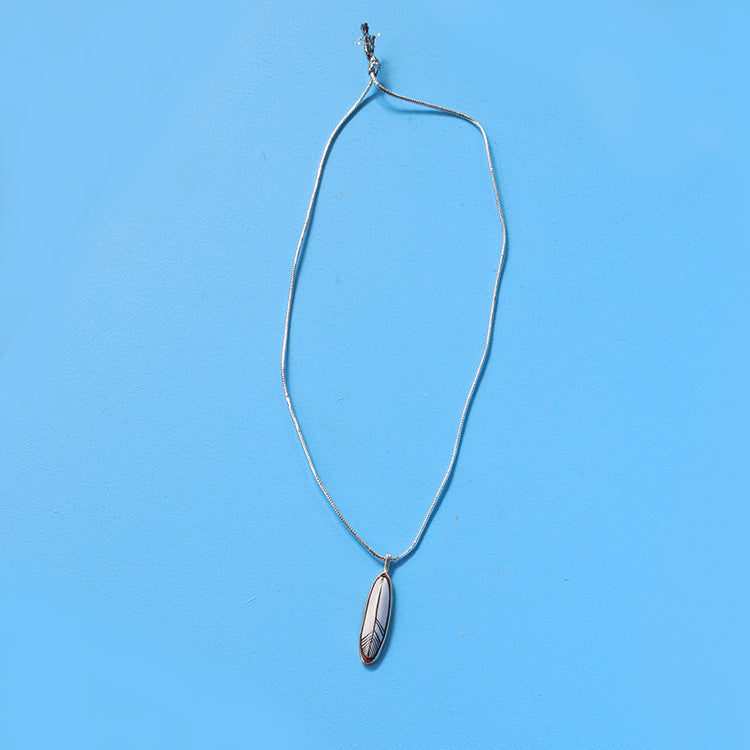 Feather Necklace in Sterling Sample - Flaw