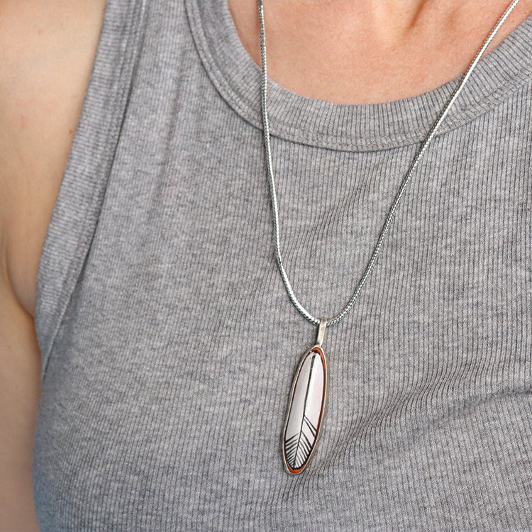 Feather Necklace in Sterling Sample - Flaw