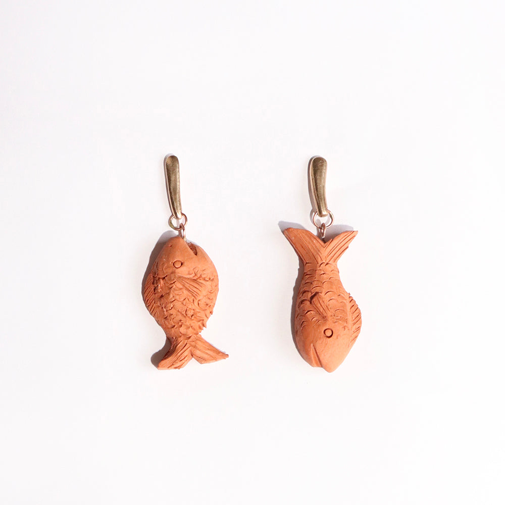 Terra Cotta Fish Earrings