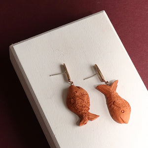 Terra Cotta Fish Earrings