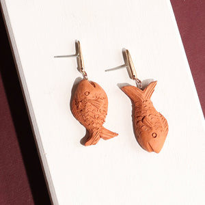 Terra Cotta Fish Earrings