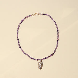 Flora Necklace with Amethyst Beads