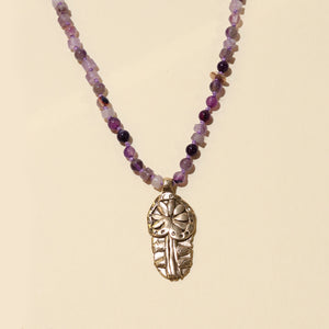 Flora Necklace with Amethyst Beads