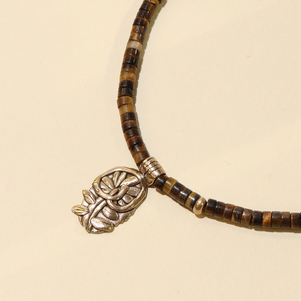 Flora Necklace with Tiger Eye Beads