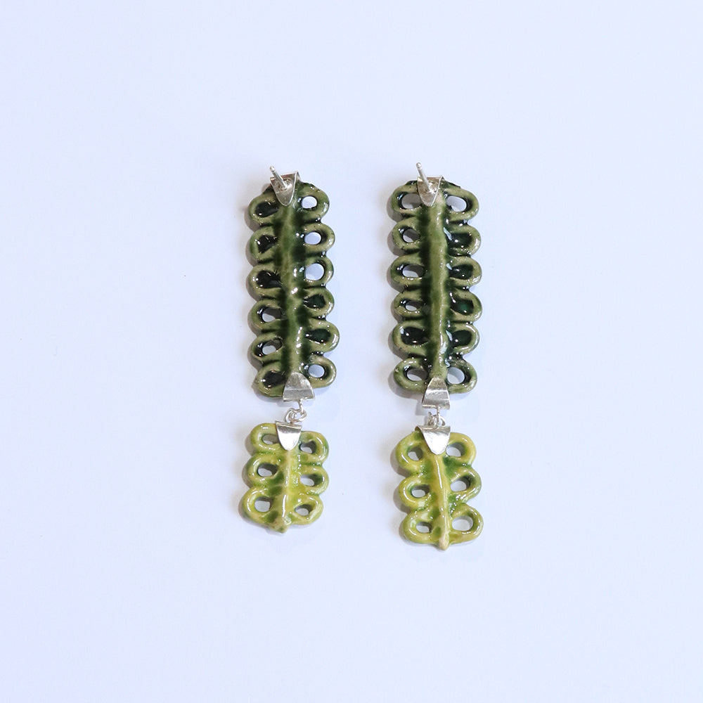 Green Ripple Earrings