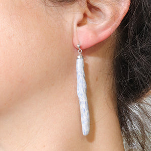 Twist Earrings with Blue Sketch