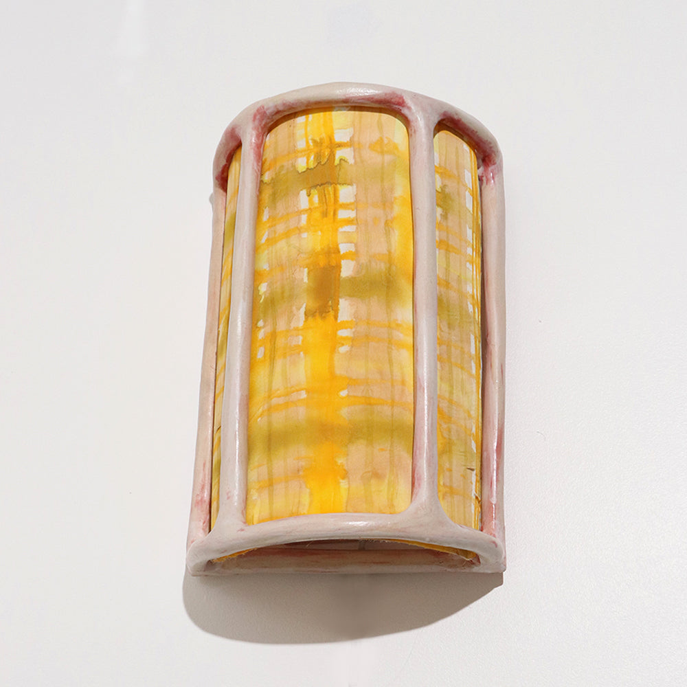 Lantern Sconce in Sunshine Plaid