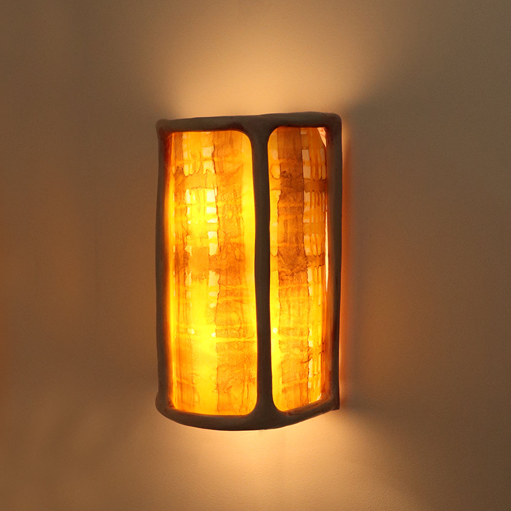 Lantern Sconce in Sunshine Plaid