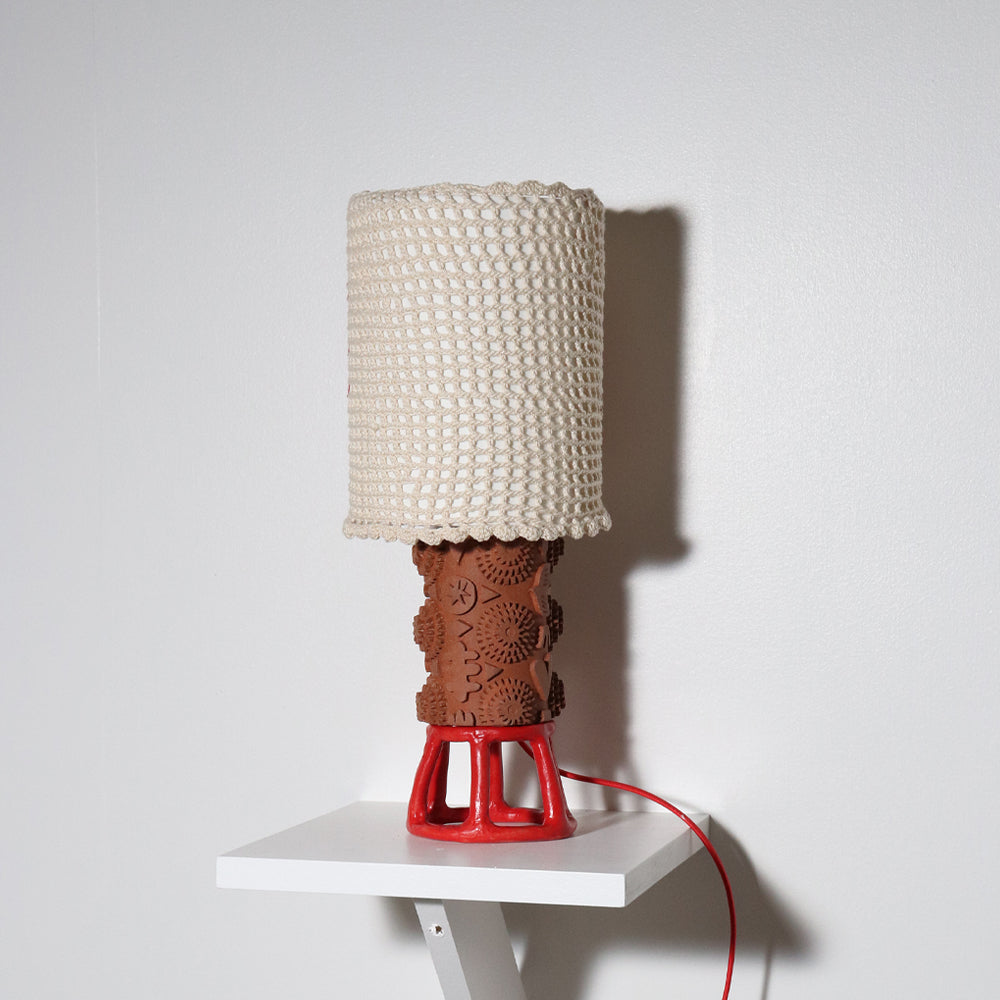 Mini Tramp Lamp with Crochet Shade