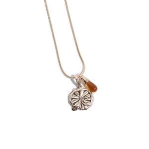 Amber Pressed Flower Necklace