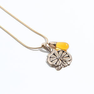 Amber Pressed Flower Necklace