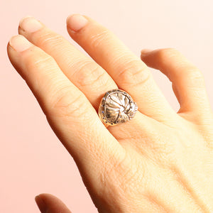 Pressed Flower Halo Ring - Made to Order