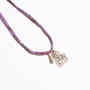 Purple Cord Charm Necklace