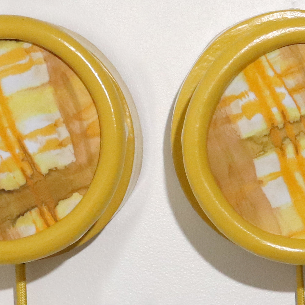 Pair of Round Sconces in Sunshine Plaid