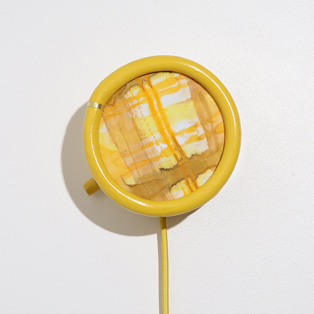 Pair of Round Sconces in Sunshine Plaid