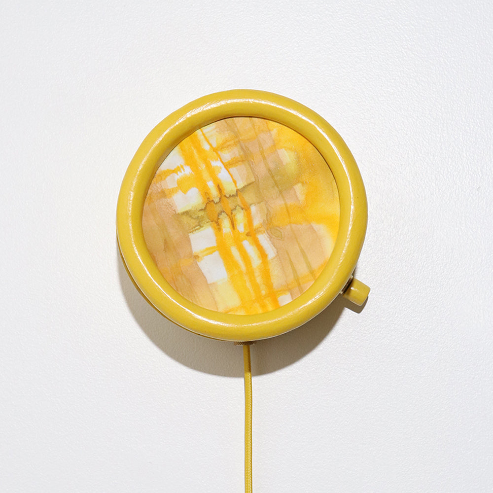 Pair of Round Sconces in Sunshine Plaid