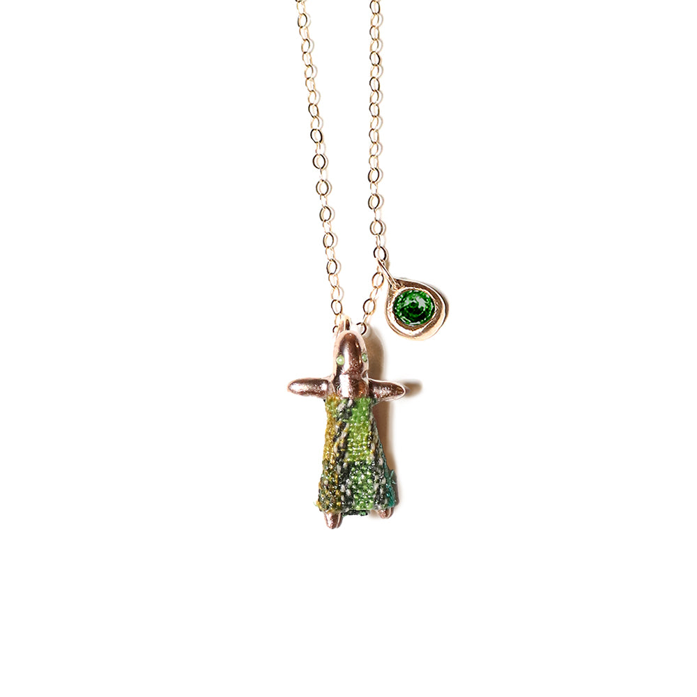 Green Worry Doll Necklace
