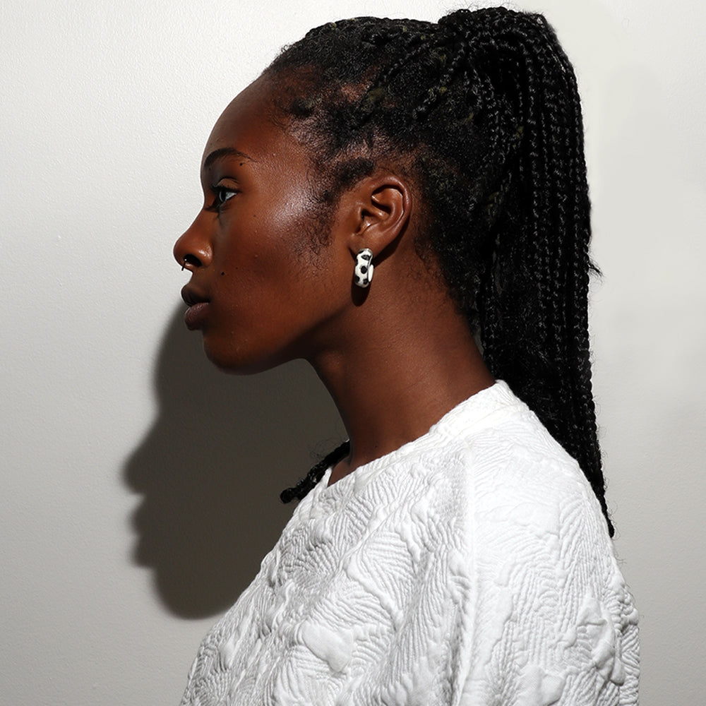 White Ceramic Hoops - Small