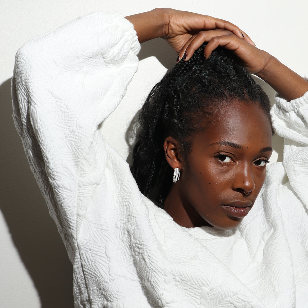 White Ceramic Hoops - Small