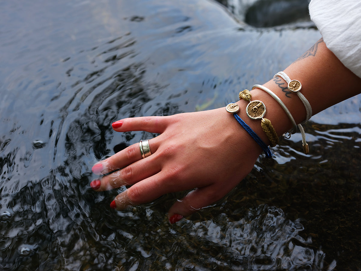 Straw Into Gold Woven Bracelet - Water