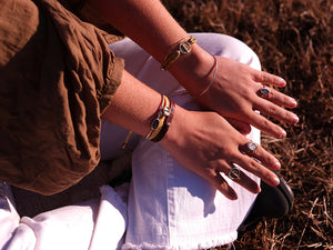 Straw Into Gold Woven Bracelet - Earth