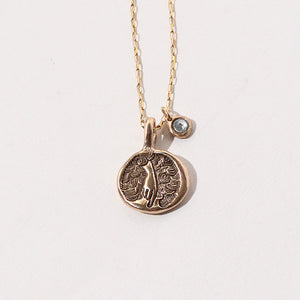 Ancient Air Coin Necklace with Clear Quartz