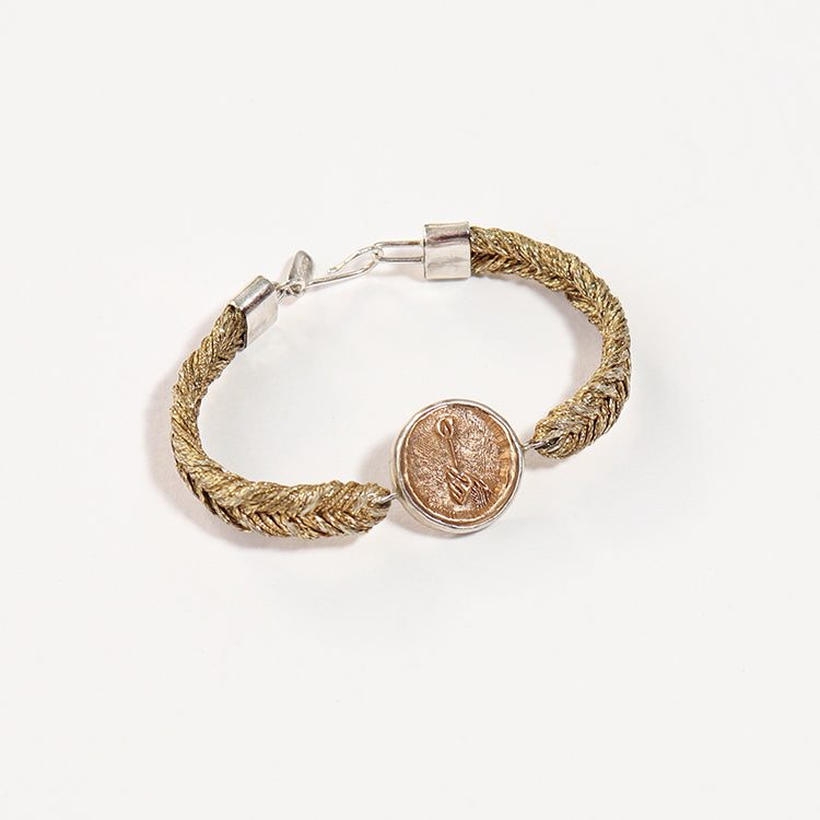 Straw Into Gold Woven Bracelet - Fire