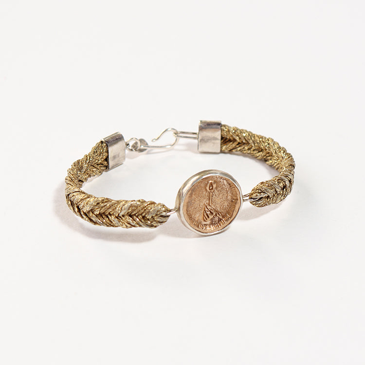 Straw Into Gold Woven Bracelet - Fire