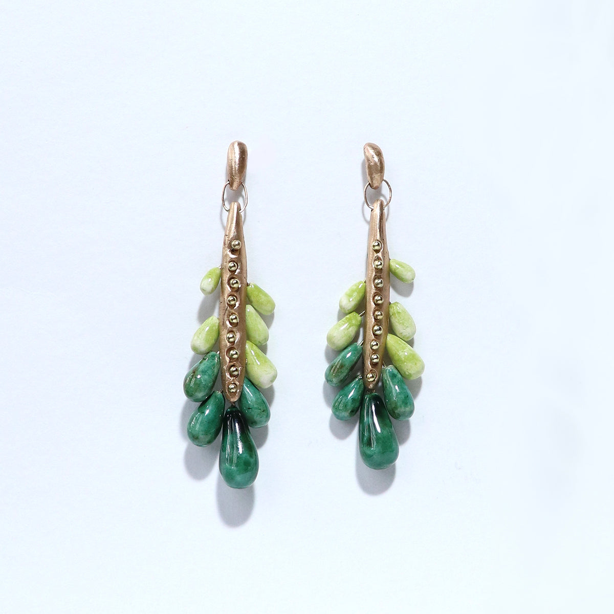 Euphorbia Earrings - Greens