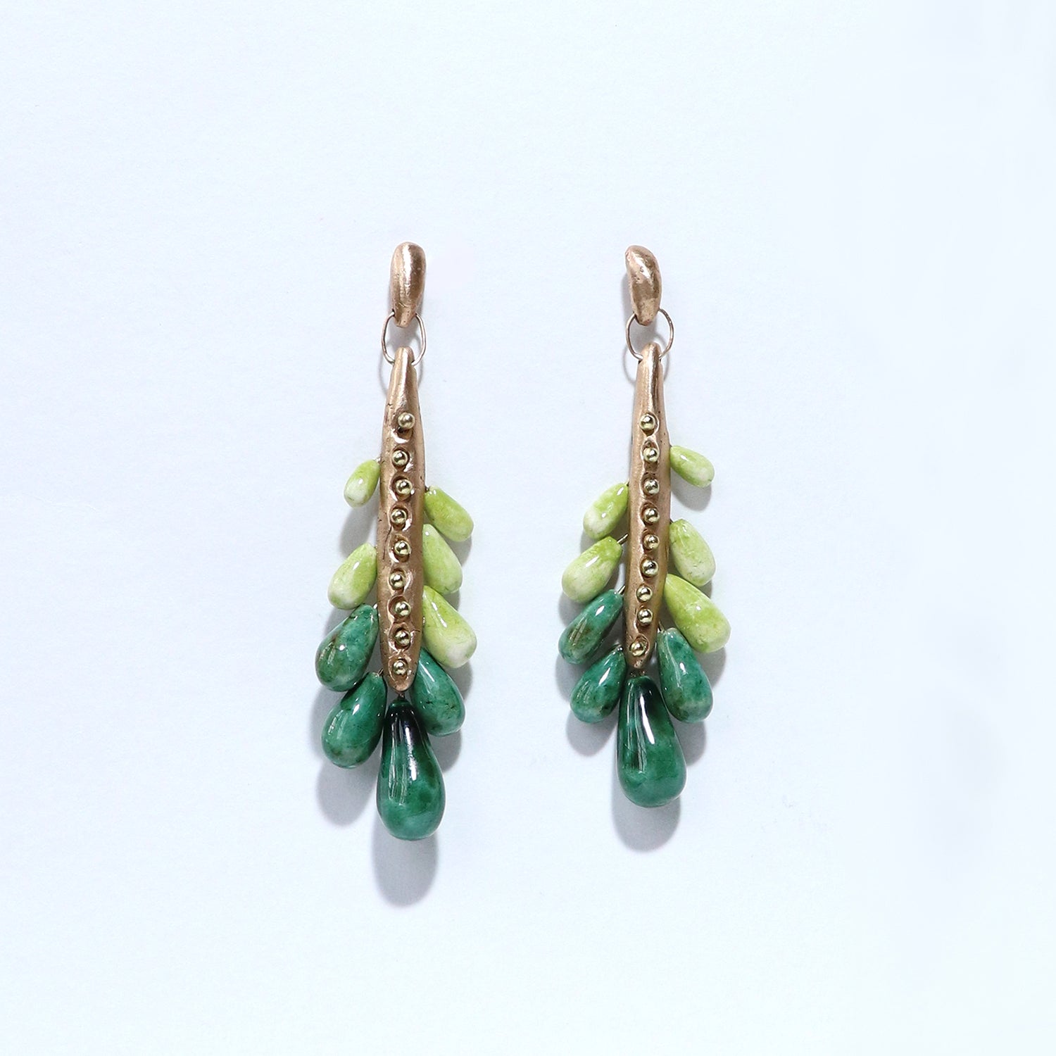 Euphorbia Earrings - Greens