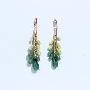 Euphorbia Earrings - Greens