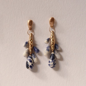 Euphorbia Earrings - Flora Blue