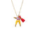 Tangerine & White Worry Doll Necklace 18"