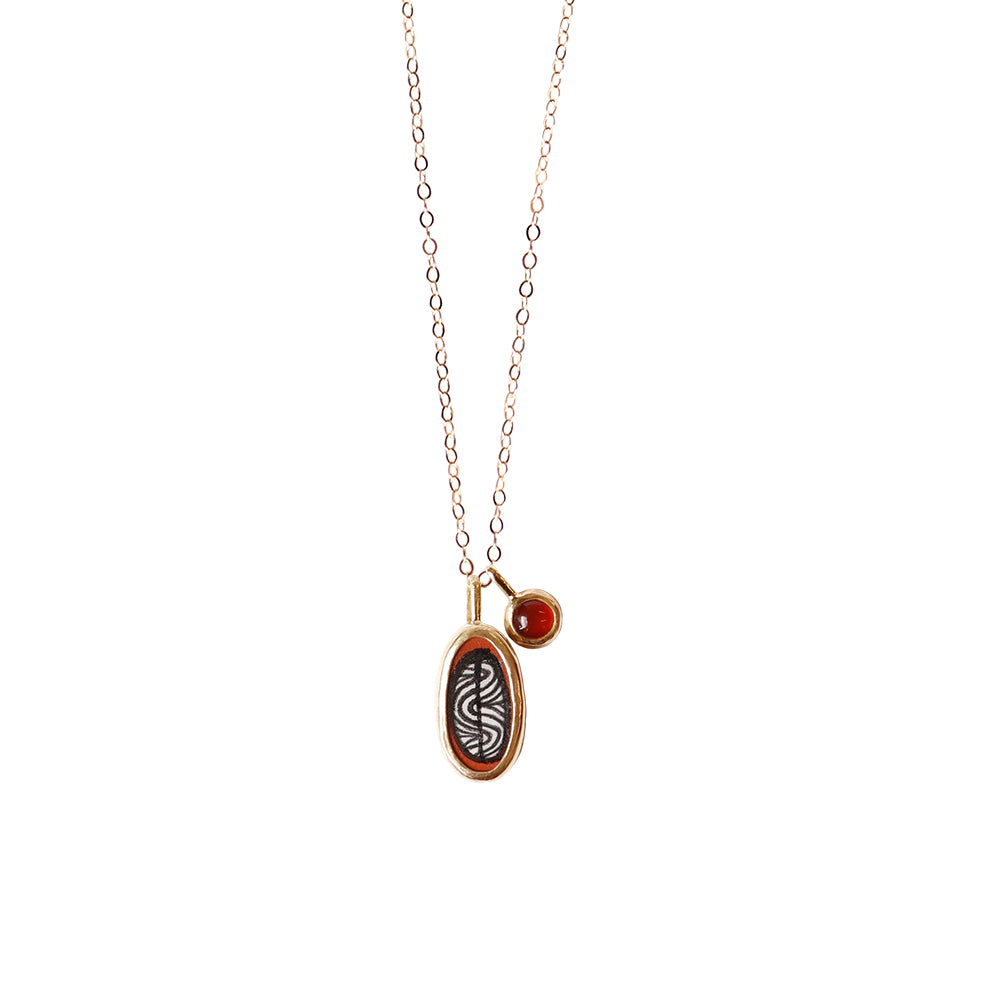 Fire Elementos Charm and Gemstone Necklace
