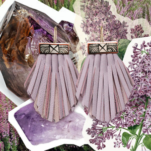 Tassel Cage Earrings - Lilac