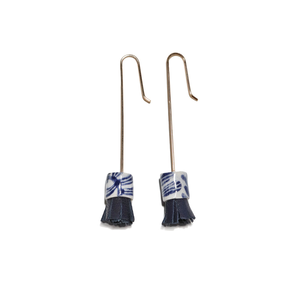 Little Drum Earrings - Flora Blue