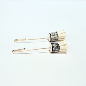 Little Drum Earrings - White