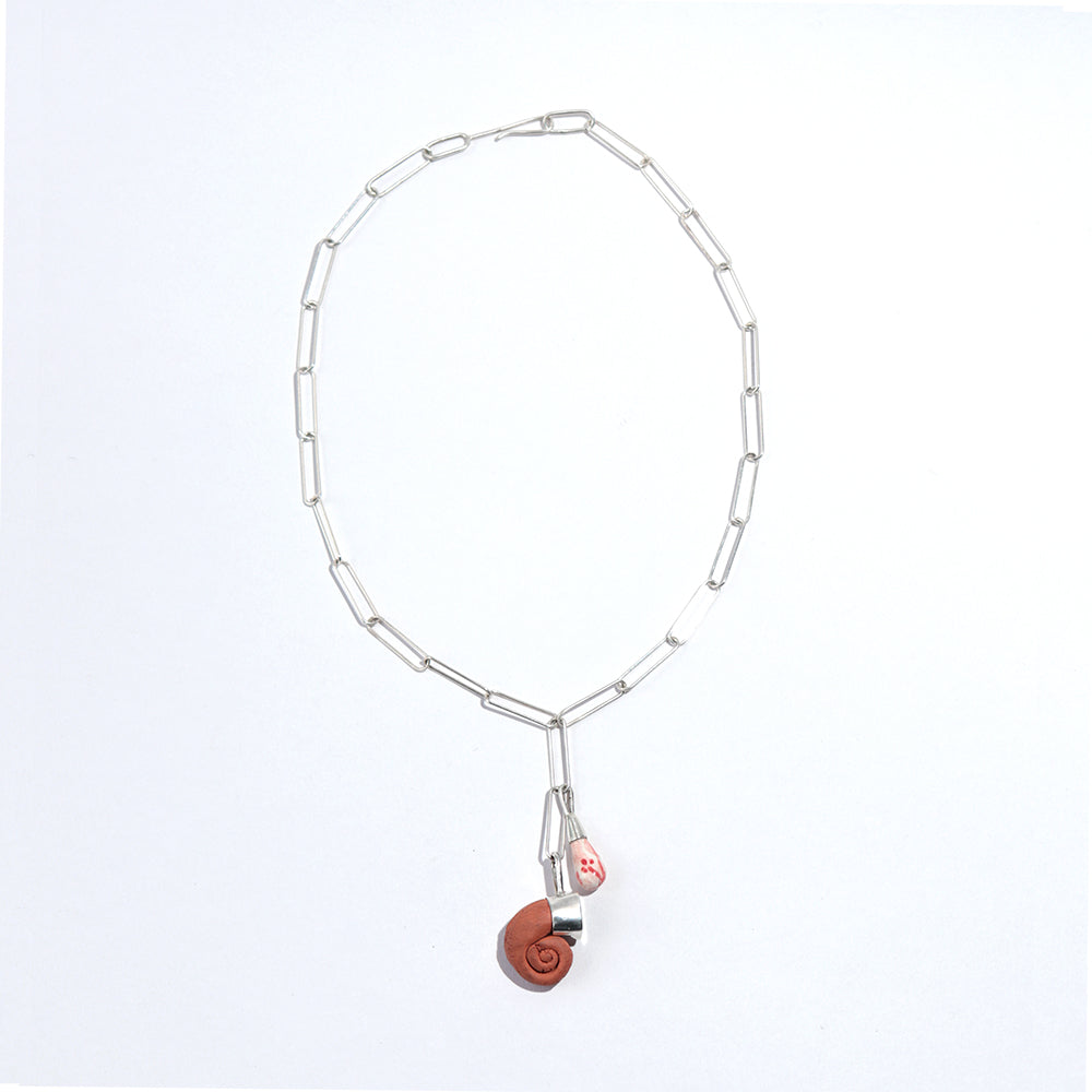 Ram's Horn with Spring Charm Drop Necklace