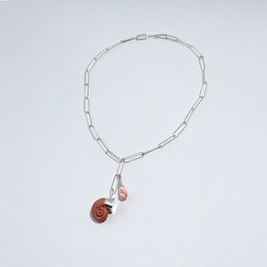 Ram's Horn with Spring Charm Drop Necklace